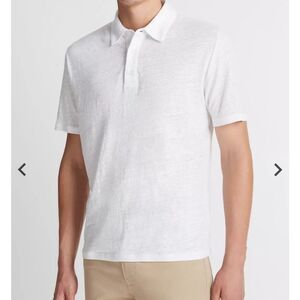 Vince White Polo Shirt sz M 100% Quality Cotton Preppy Vacation Business Casual